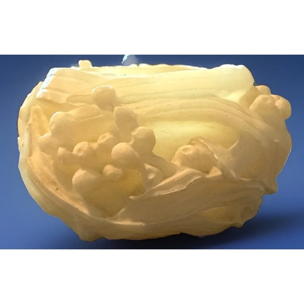 White Resin Bird On Nest Trinket Box Cottagecore Shabby Chic Farmhouse Decor Vtg